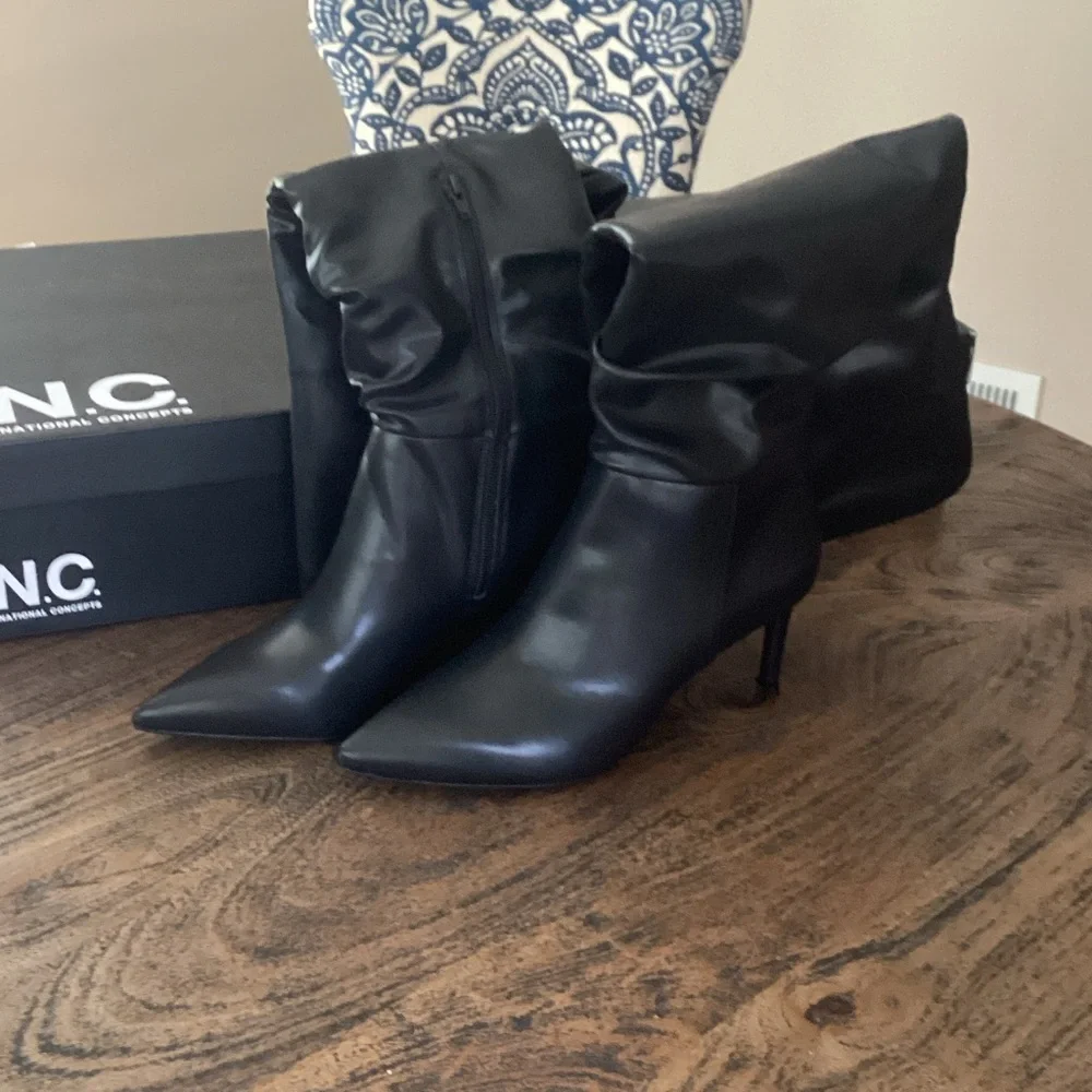 INC International Concepts Black Slouchy Boots